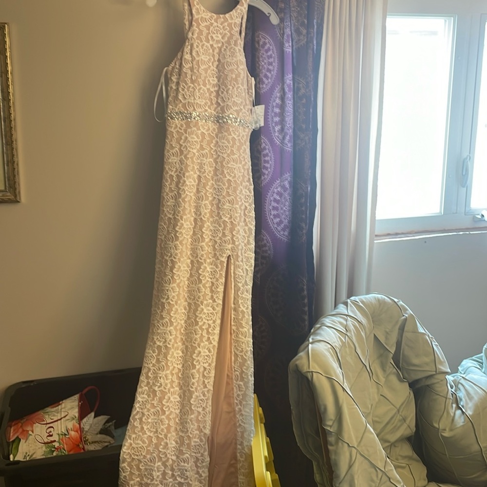 NWT white and nude dress